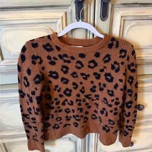 Old Navy Leopard Print Sweater - Brown and Black